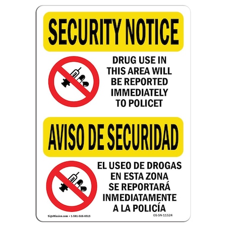 OSHA SECURITY NOTICE, 3.5 Height, 5 Width, Decal